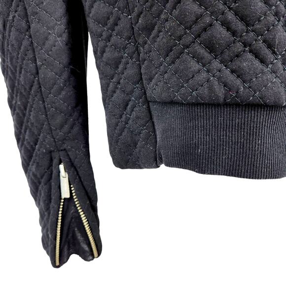 BCBGMaxAzria Quilted Strong Shoulder Zip Front Cropped Jacket - Picture 7 of 7